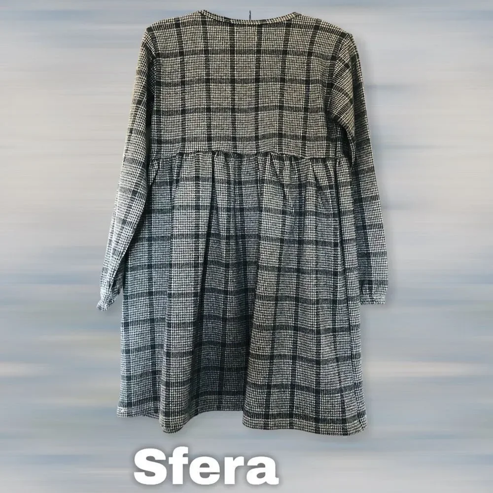 Sfera Girls’ Black & Grey Plaid Dress‎